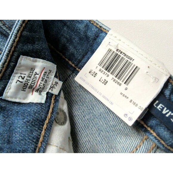 NWT Levi's Made & Crafted LMC 721 High Rise Skinny in Selvedge Cobalt Jeans 26 - Picture 7 of 11